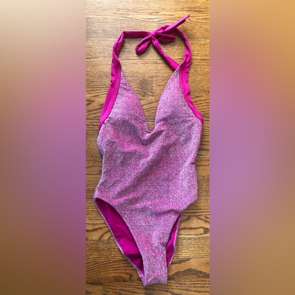 NWT SWIM BATHING Suit  - One piece BECCA Raspberry Metallic  Size 6  $162 - Picture 1 of 2